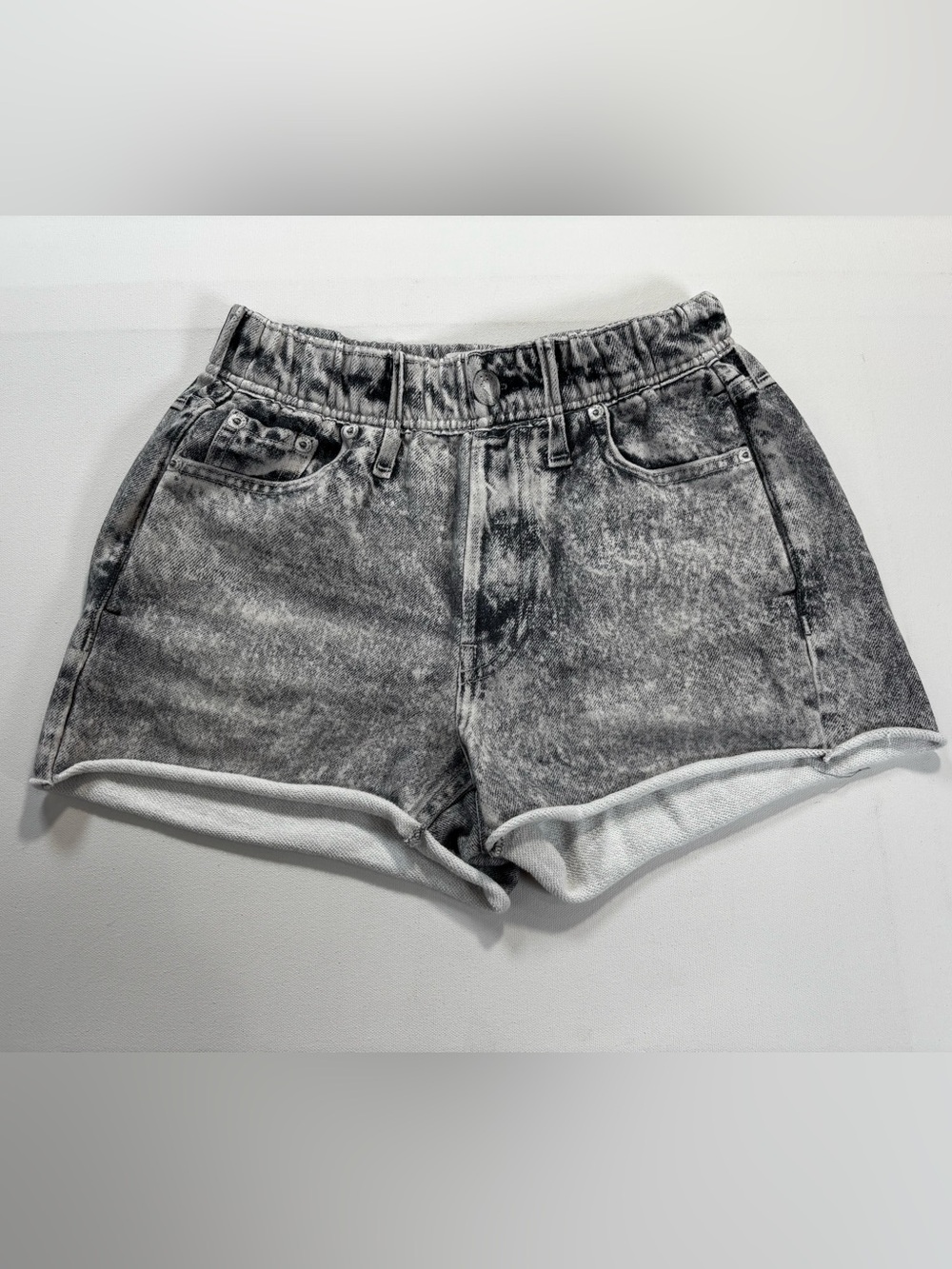 rag & bone Miramar Cotton Acid Wash Gray Shorts